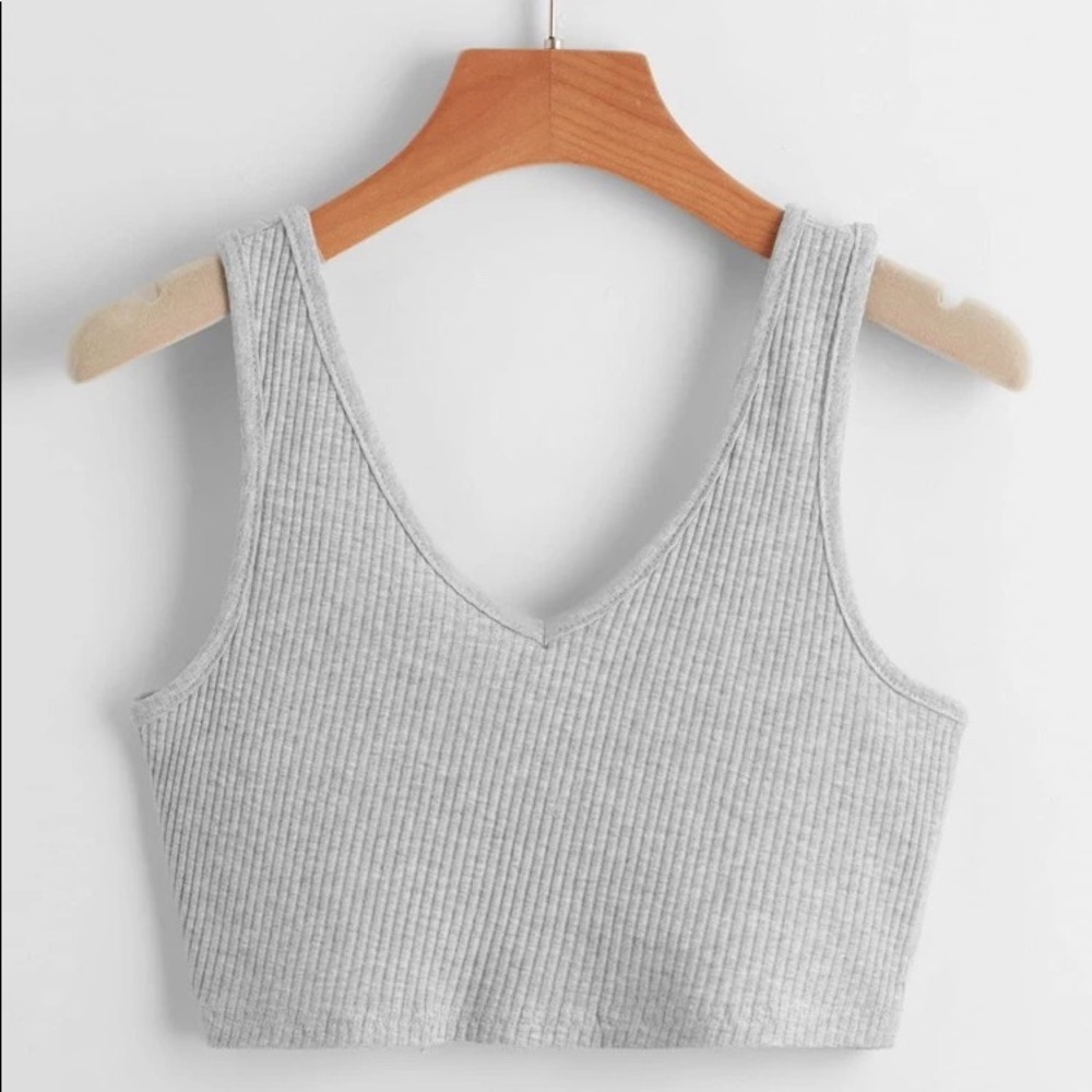 Gray Crop Top